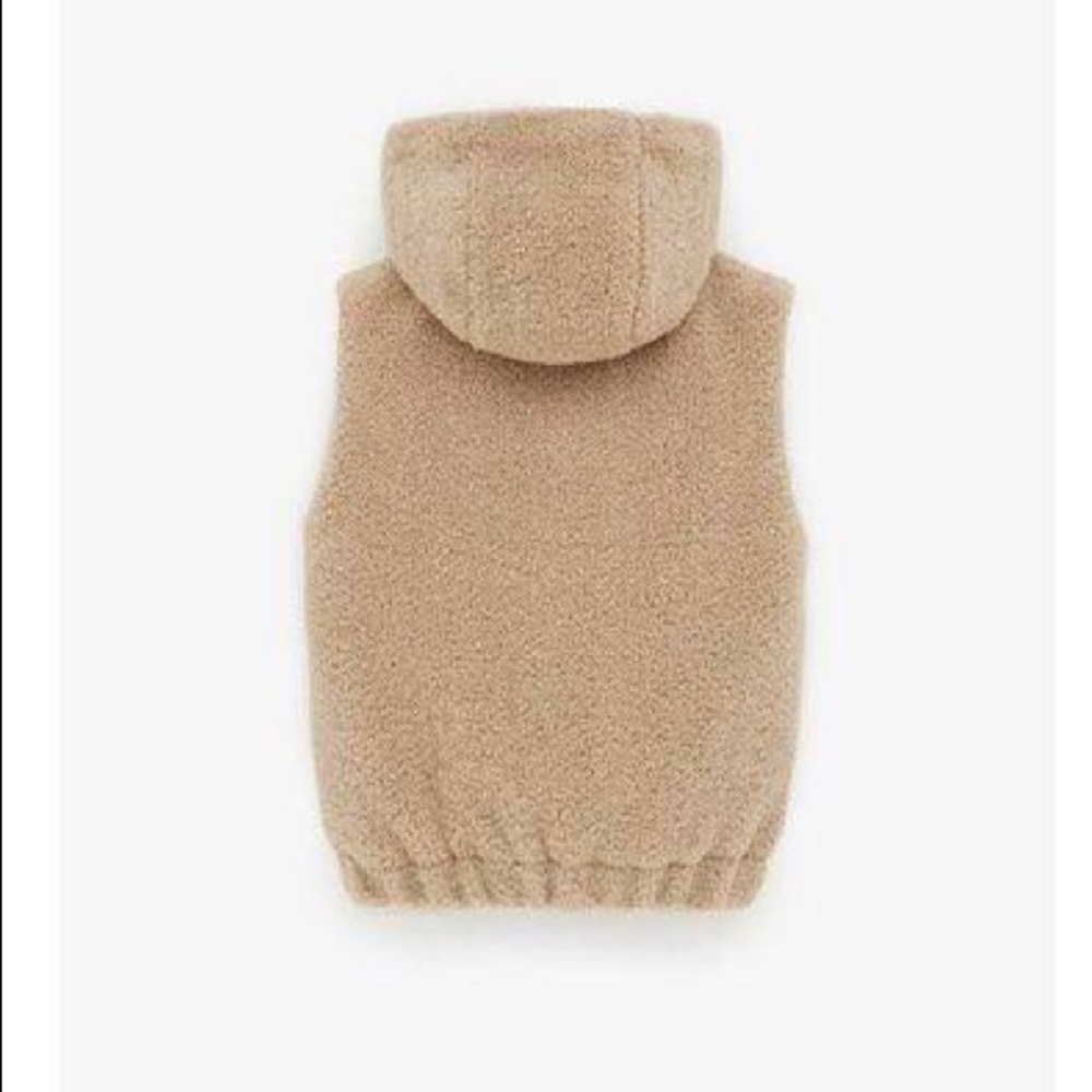 Zara kids brown teddy vest jacket hooded